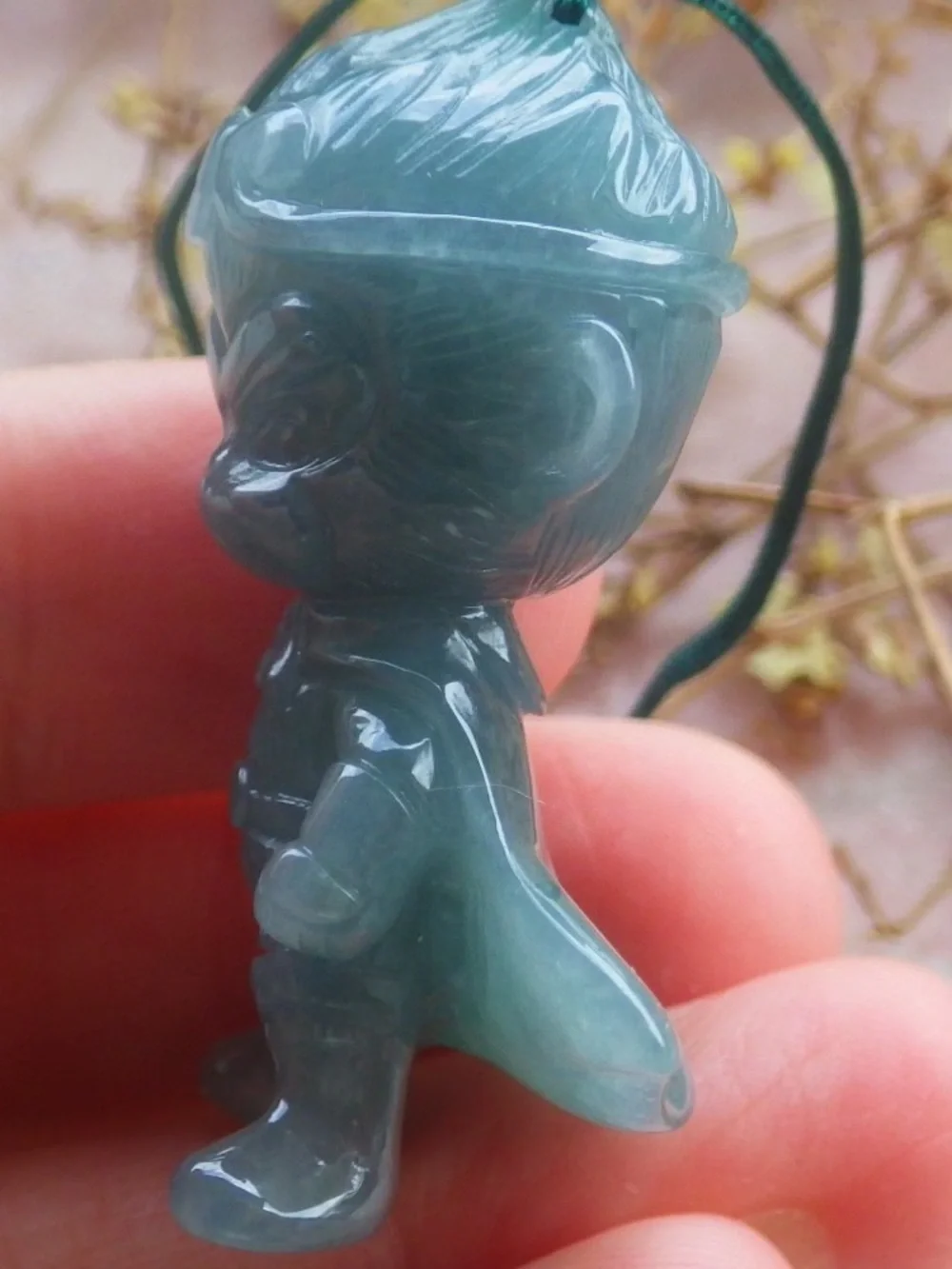 Certificate Jadeite Jade Pendant Green Monkey Sun Wukong The Monkey King